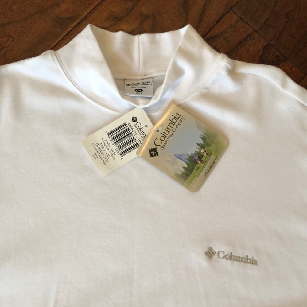 Columbia Long Sleeve Mock Neck Sweater White XXL